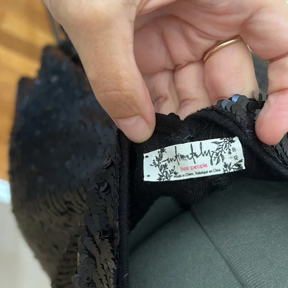 Free People Intimately Black Sequin Mini Dress - Picture 5 of 6